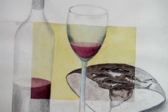 AQ7, 1997, Bleistift/Aquarell, 50x40 m.R., © Lore Weiler