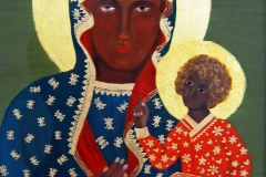HG4, Schwarze Madonna von Tschenstochau, 1988, ÖL  mit Blattgold 23 Karat, 35x26, © Lore Weiler