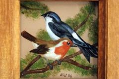 HG15, Rotkehlchen, 1986, ÖL, 11x11, © Lore Weiler