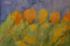 AQ1, Chopin, gemalt nach Musik, 1998, Aquarell, 40x50 m.R., © Lore Weiler