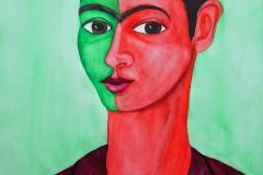 F5,  Frida Kahlo, 2004, Aquarell, 60x50, © Lore Weiler