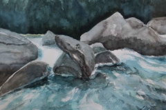 L12, Wildbach, 1996, Aquarell, 40x50 m.R., © Lore Weiler