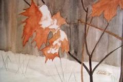 P15, Laub im Winter, 1995, Aquarell, 40x50 m.R., © Lore Weiler